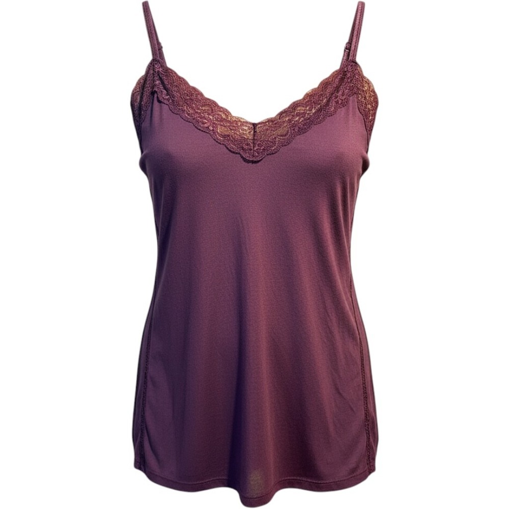 Lane Bryant The Lace Cami Plum Purple V-Neck Lace Trim Tank Top Plus Size 22/24